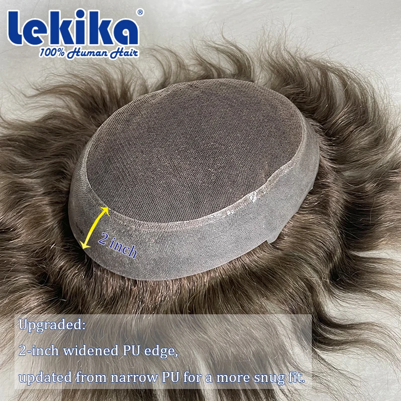 Фото Накладка для волос 2'' Wide Edge AUSTRALIA Toupee из швейцарского кружева, система замещения волос из натуральных человеческих волос, идеальный протез из натуральных волос Реми, аксессуары для волос №1