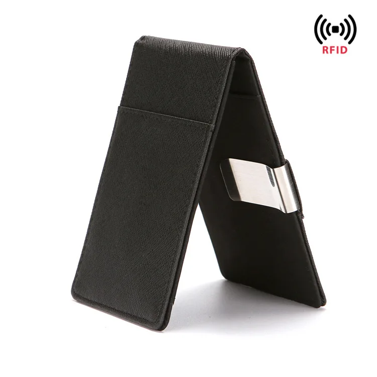 

Men Leather Money Clip Wallet Slim Bifold Wallet ID Credit Clip Cash Card Holder Brand Multi-slot Men's Money Purse Bag Clutch