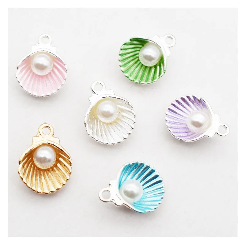 

10 шт., разноцветные ракушки и искусственный жемчуг