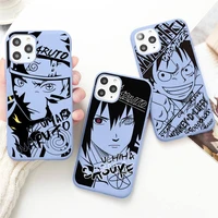 naruto one piece luffy sasuke kakashi phone case for iphone 13 12 mini 11 pro max x xr xs 8 6s plus candy purple silicone cover
