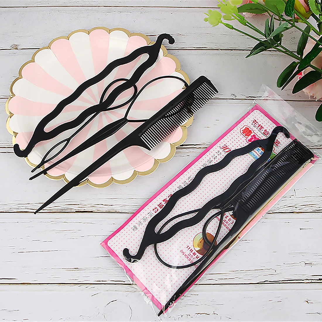 

Горячие четыре части пластиковые тянуть волосы иглы блюдо инструменты для волос DIY аксессуары для укладки волос