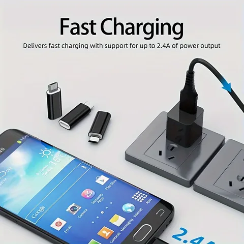 4 шт. адаптер USB C к Micro USB, гнездовые преобразователи типа C, зарядка и синхронизация данных для Galaxy S7 и других устройств с микропортовым устройством