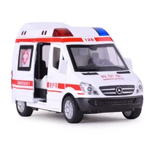 1/32 Alloy Ambulance Police Cars Diecasts & Toy Vehicles Model Fire Truck Metal Pull Back Sound & Light Car Toys For Children