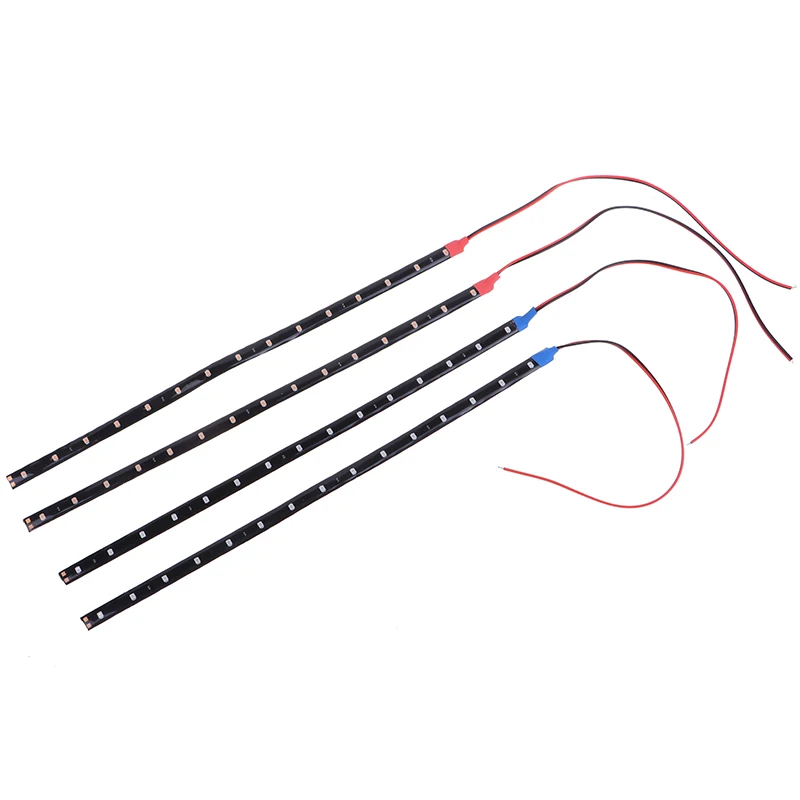 

2Pcs 12V Car LED Flexible Light Strip Self-adhesive Super Bright Energy Saving Waterproof Motor Vehicle Decor 15 LED