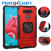 haoxuan shockproof ring phone case for lg k51 k31 aristro 5 magnetic car holder bracket protective cover for lg stylo 6 7 4g