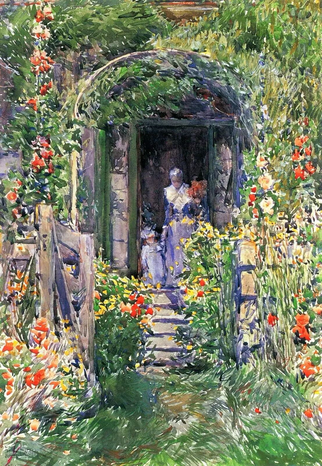 

Isles of Shoals Garden от Childe Hassam Art, Шелковый плакат, настенное искусство, домашняя декоративная живопись