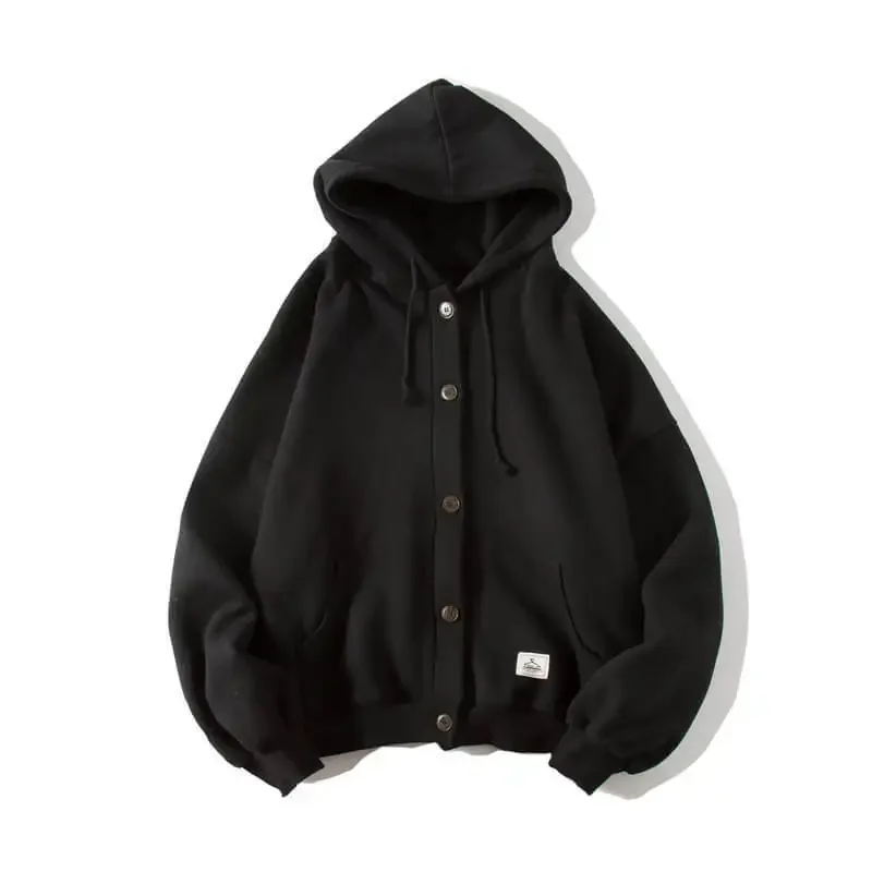 2024 мужской кардиган с капюшоном толстовка свободная посадка повседневная