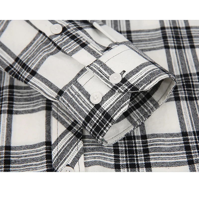 Double Pocket Flannel Men Plaid Shirts Long Sleeve Elegant Shirts for Men Brand Luxury Social Checkered Button Shirts Chemises