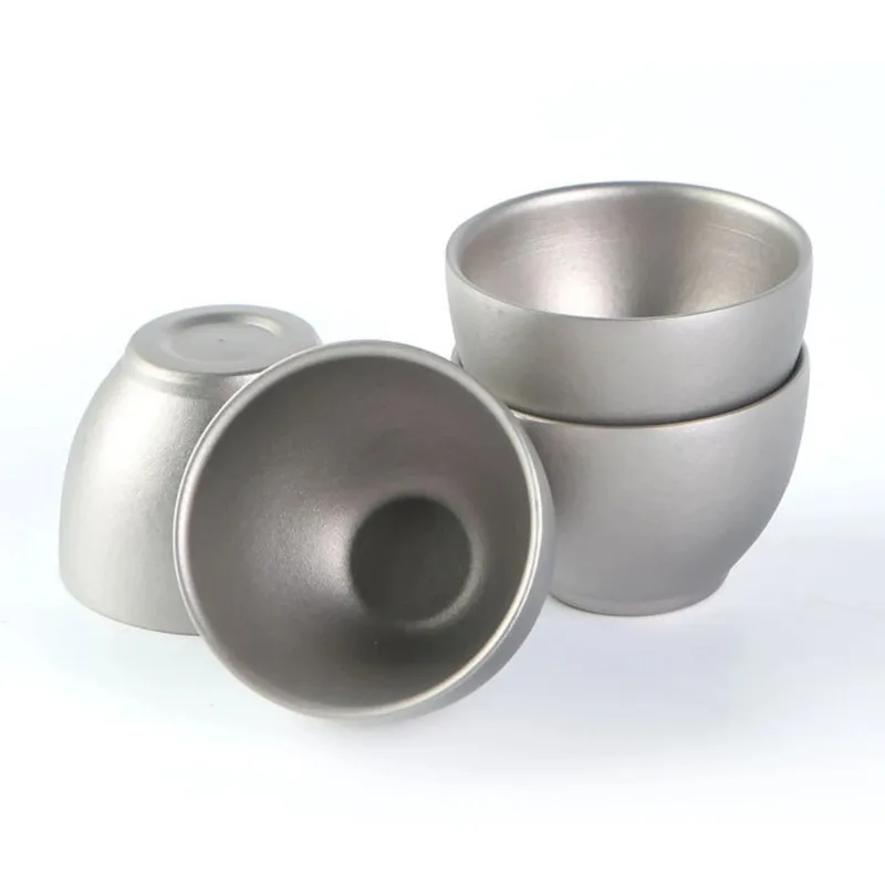 1 шт. чайная чашка для кемпинга портативная посуда пикника титановая с двойными