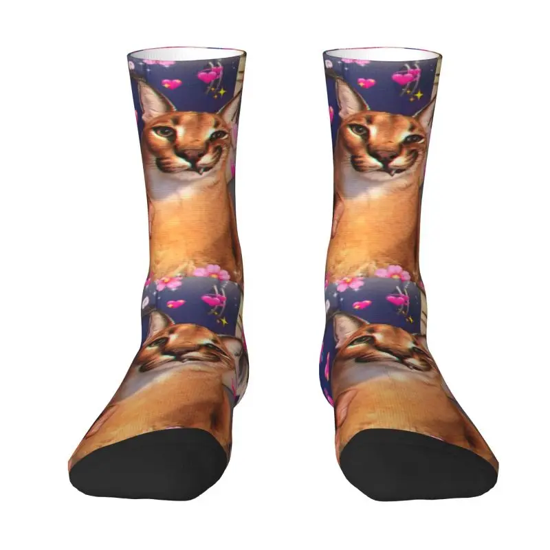 

Floppa Men Women Crew Socks Unisex Funny Big Cat Spring Summer Autumn Winter Dress Socks