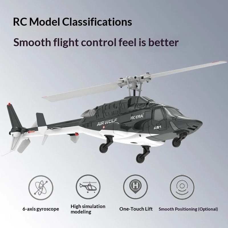 Фото Радиоуправляемый вертолет RC ERA 2025 New A61 RHSKY REDWOLF, масштаб 1:52, с удержанием высоты, 4-канальный, имитационный, прочный, для начинающих №4