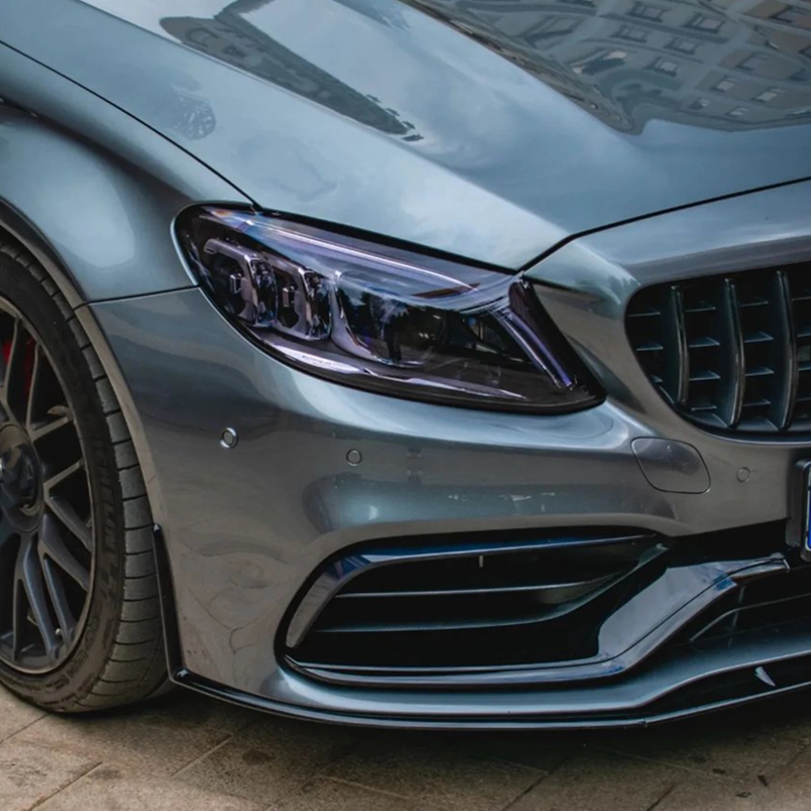 Для 2015-2021 Mercenes Benz W205 C63/C63s AMG только передний бампер спойлер для губ из углеродного