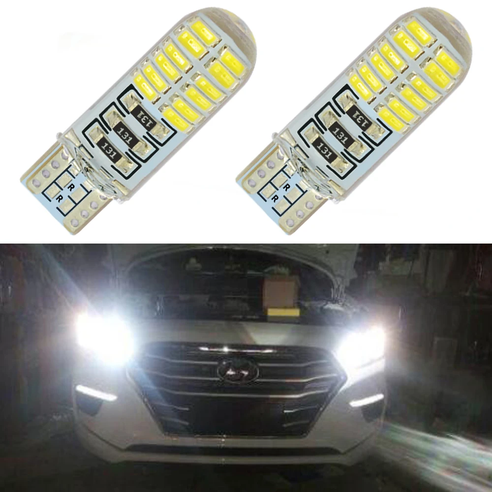 

2 шт. Универсальный сигнал для багажника T10 W5W DC 12 В 24SMD Canbus силиконовый корпус купольная лампа автомобильный СВЕТОДИОДНЫЙ парковочный против...