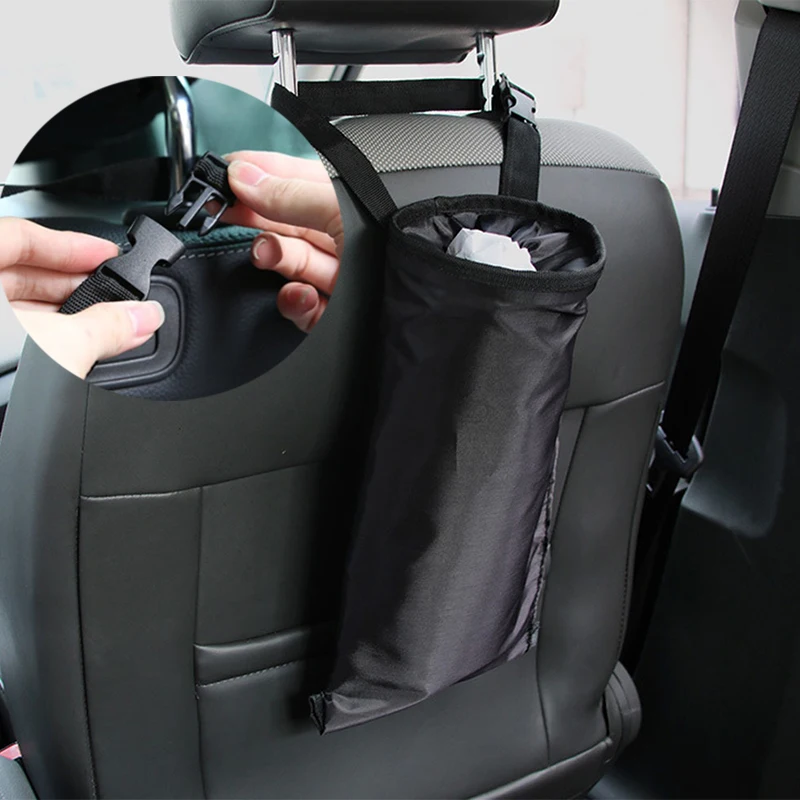 

Car Trash Bag Universal Car Vehicle Back Seat Headrest Garbage Bag Reusable Trash Rubbish Litter Box Bags Can Car Accessories