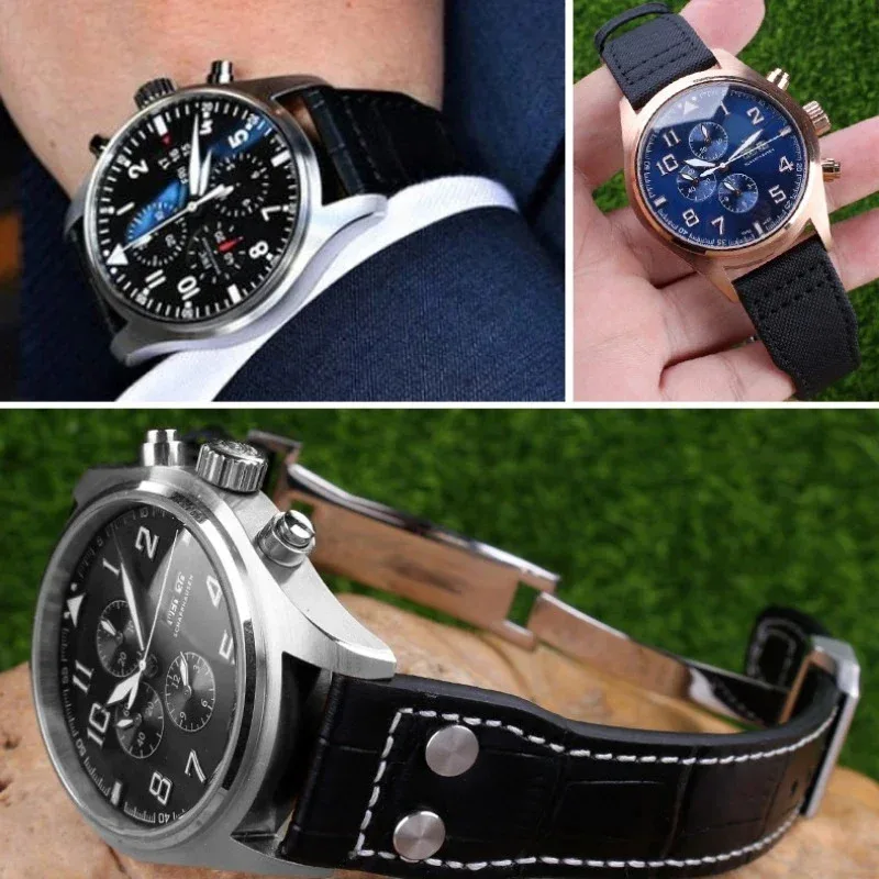 Ремешок для часов IWC Big Pilot Mark 18, португальский ремень 20 мм, 21 мм, 22 мм, браслет для ремешка для ногтей Schaffhausen Willow (art.: 3920cfbc97d63) - 3920cfbc97d63