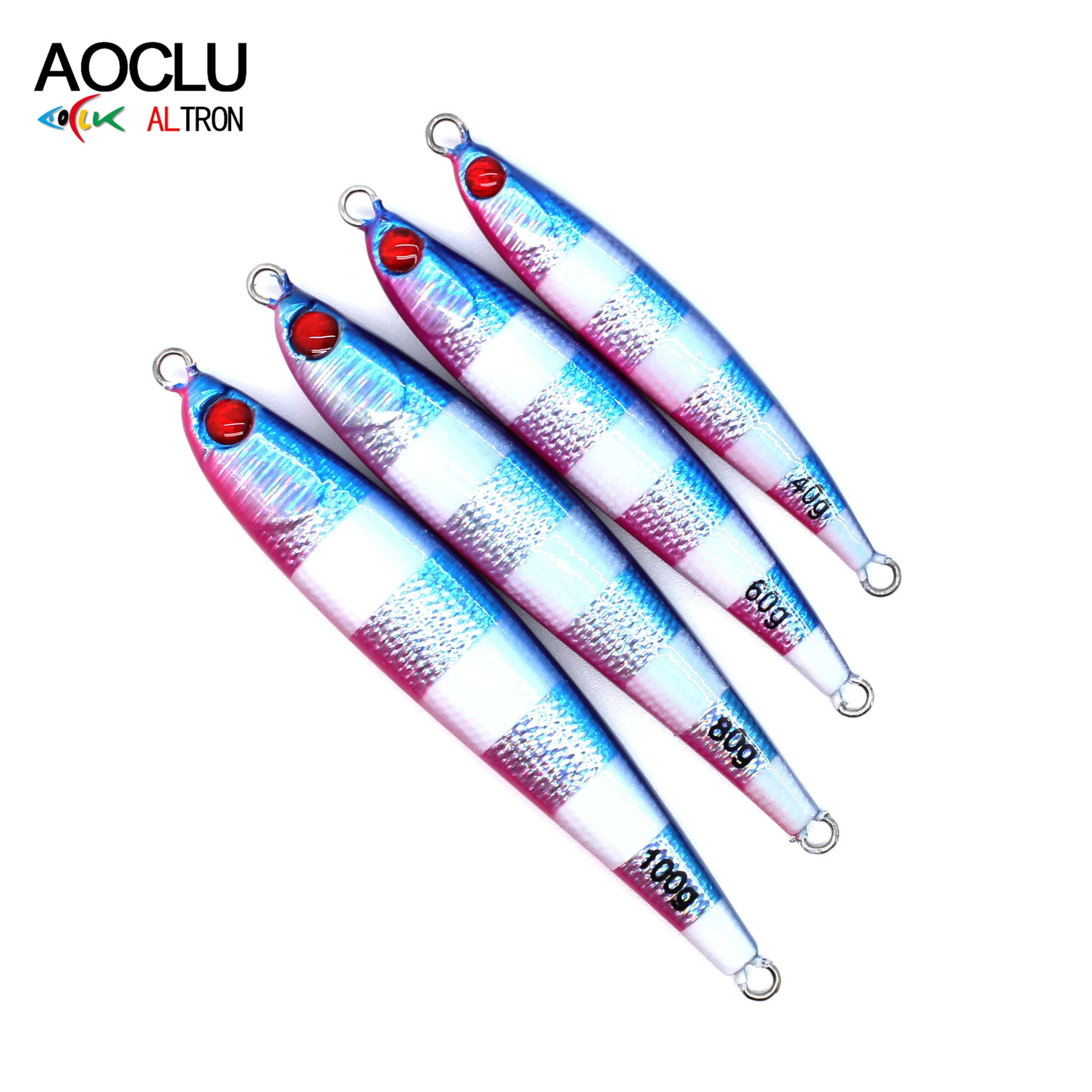 

AOCLU 5 Color 40g 60g 80g 100g UV Metal Jig No Hook Hard Bait Sinking Stick Fishing lures Bass Fresh Salt water Origin jigging