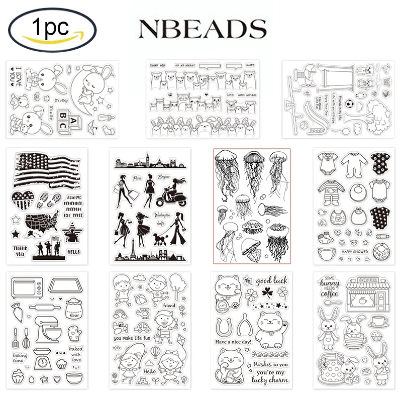 

1PC Clear Stamps Silicone Transparent Stamp Cards for Card Making Decoration and DIY Scrapbooking Decoration