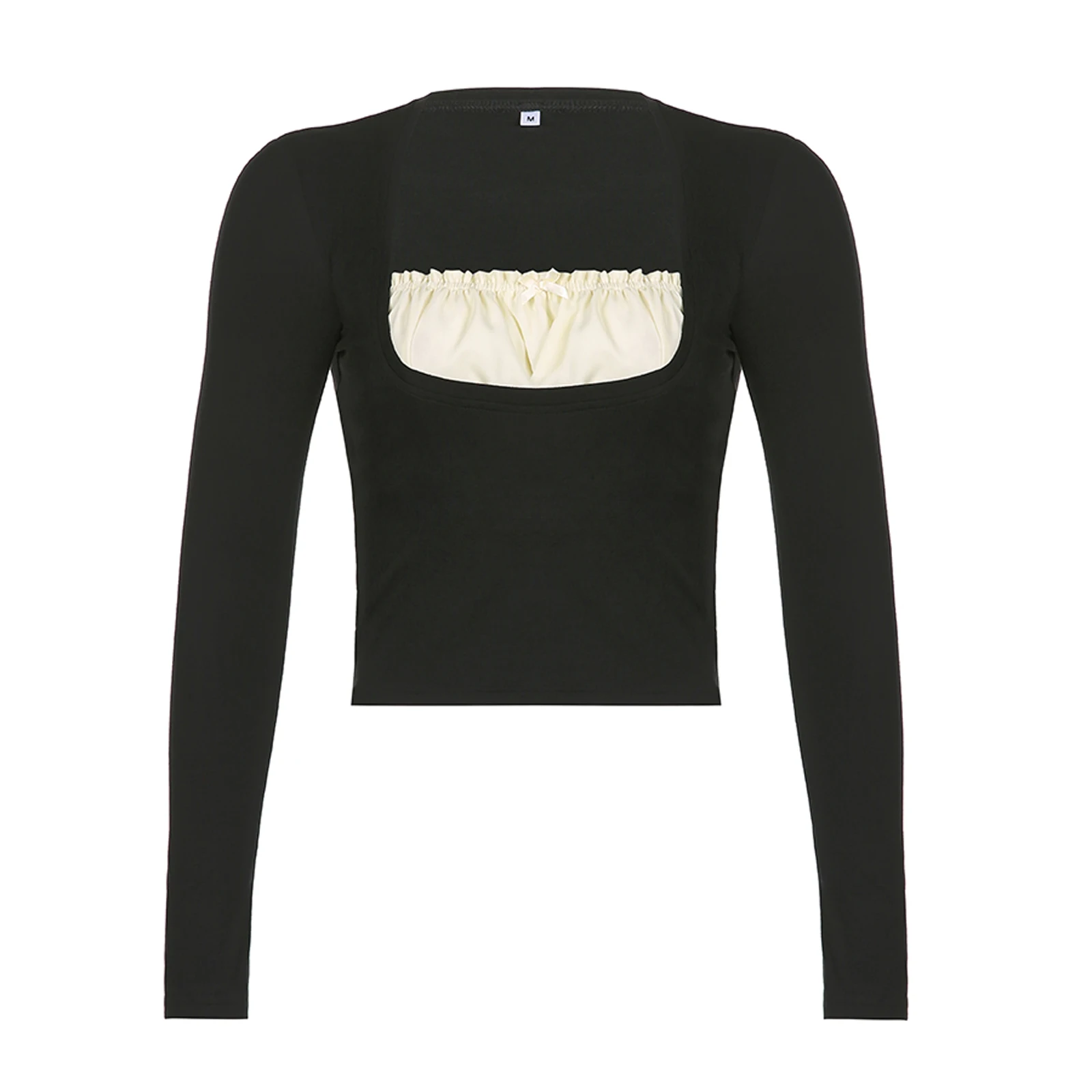 Женские укороченные топы феи одежда в стиле гранж рубашка Y2k футболки с длинным