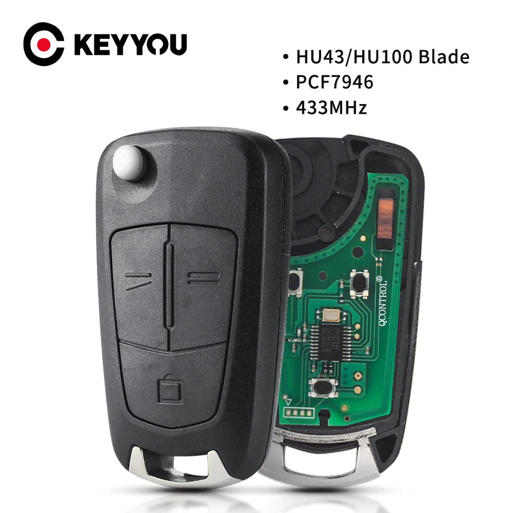 

Dandkey 433MHz Flip Folding Car Remote Key Fob for Vauxhall/ Opel Vectra C Signum 2002 - 2009 ASK PCF7946 HU43/HU100 Blade
