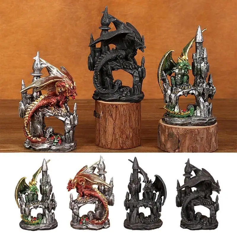 

Garden Dragon Meditation Statue Halloween Resin Garden Dragon Figurines Statue Dragon Figurines Collectible Retro Statues
