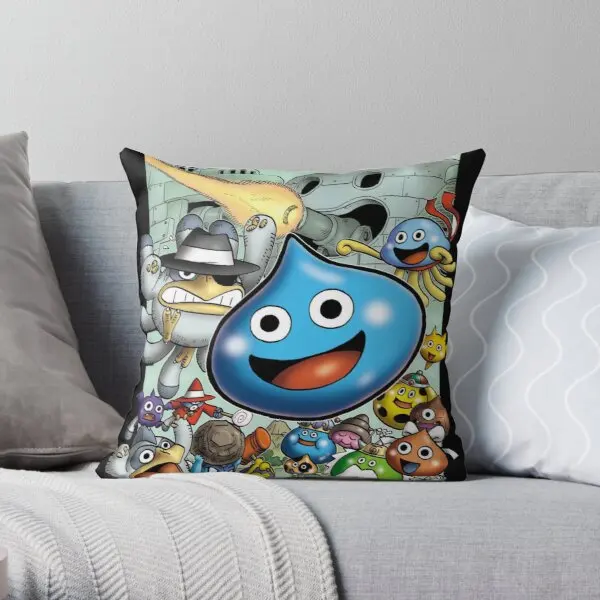 

Dragon Quest Slime Print Printing Throw Pillow Cover Hotel Waist Cushion Decorative Square Anime Office Pillows not include