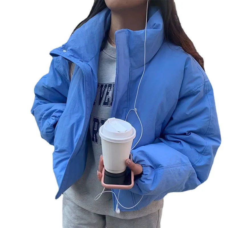 2022 Winter New Models Stand Collar Models Down Bread Coat Female Short Section Women's Clothing Cotton Coat