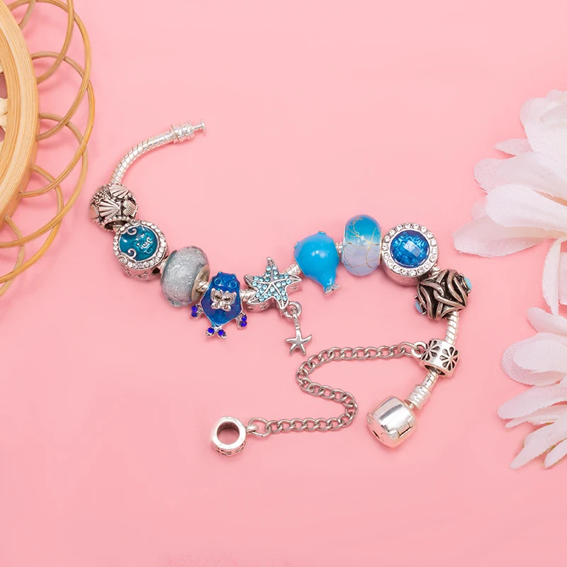 Подвеска для браслета сделай сам ювелирное изделие с подвесками в виде синих