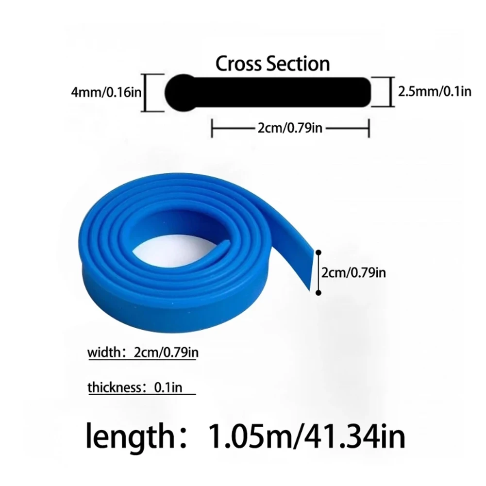 

Indoor And Outdoor Squeegee Rubber Accessories Clean Surface Rubber 41x0. 79x0.16in Black/Blue Cleaning Tool Part Durable