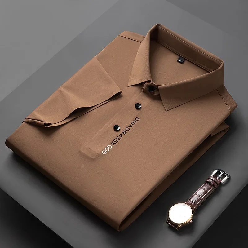 Мужская бесшовная рубашка-поло повседневная безрукавка с короткими рукавами и