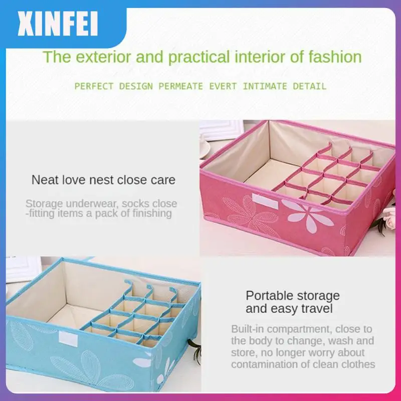 

Covered Closet Organizer Dustproof Durable Cloth Underwear Storage Box For Home Foldable Storage Basket Household Gadget