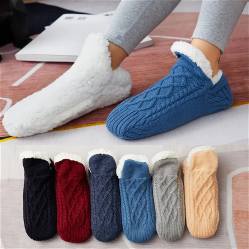 

Носки-тапочки с V-образным вырезом, носки для пола, бархатные толстые зимние теплые носки для женщин и взрослых, для беременных, для дома и до...