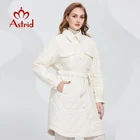 Astrid 2022, весенние женские парки, большие, длинные, с хлопковой подкладкой, пальто, с поясом, с отворотами, с карманами, Женская куртка, верхняя одежда, стеганая, AM-7551