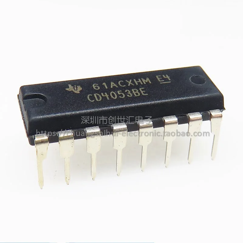

New original CD4053BE DIP-16 straight plug three sets of two-way analog switch CD4053