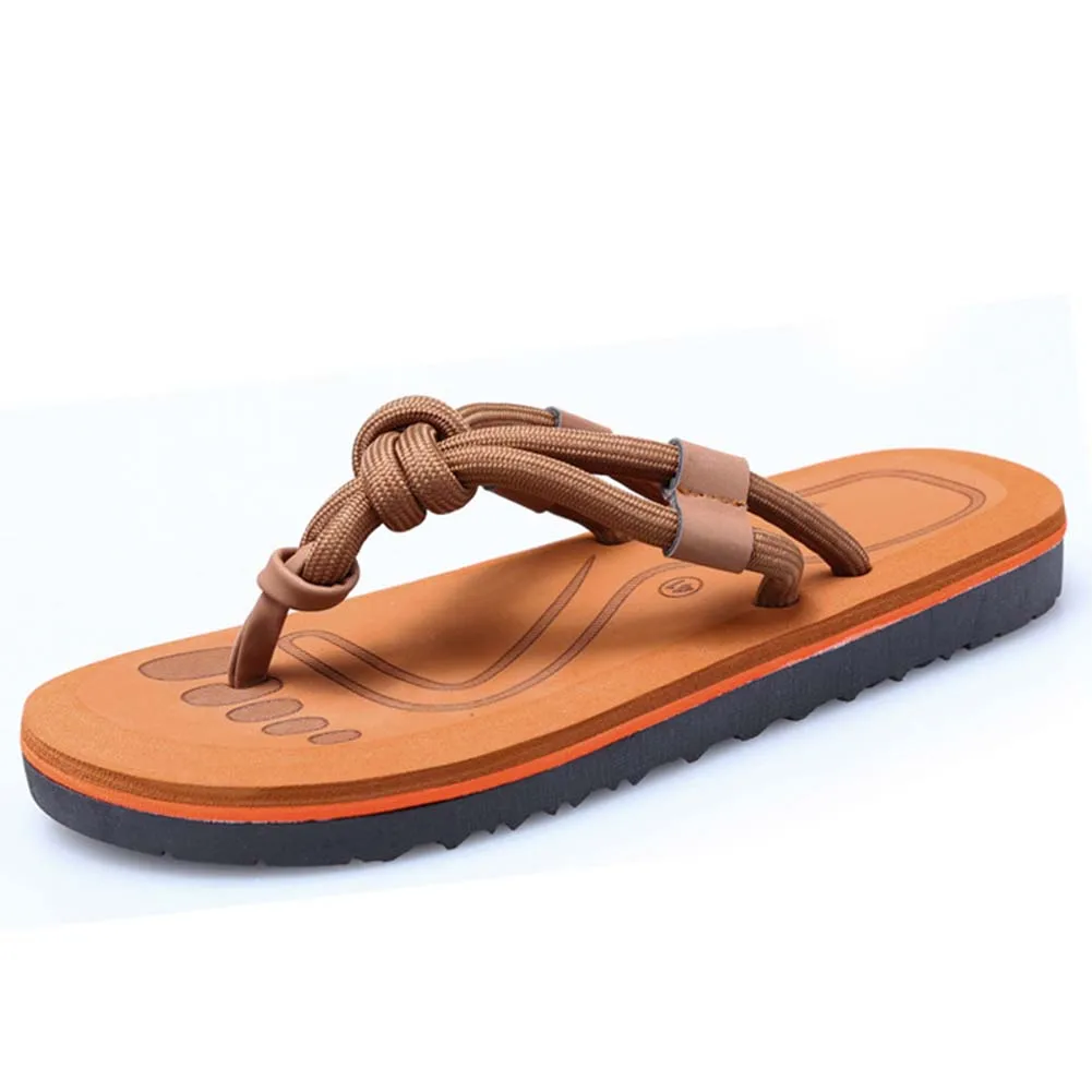 Couple Clip-toe Slippers For Summer Non-slip Shockproof Sole Beach Slippers For Home