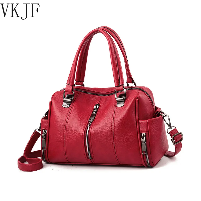 

VKJF Retro Women's Bags 2022 New Women's Large-capacity Casual Fashion Soft Leather Bag Hand-held One-shoulder Diagonal Bag