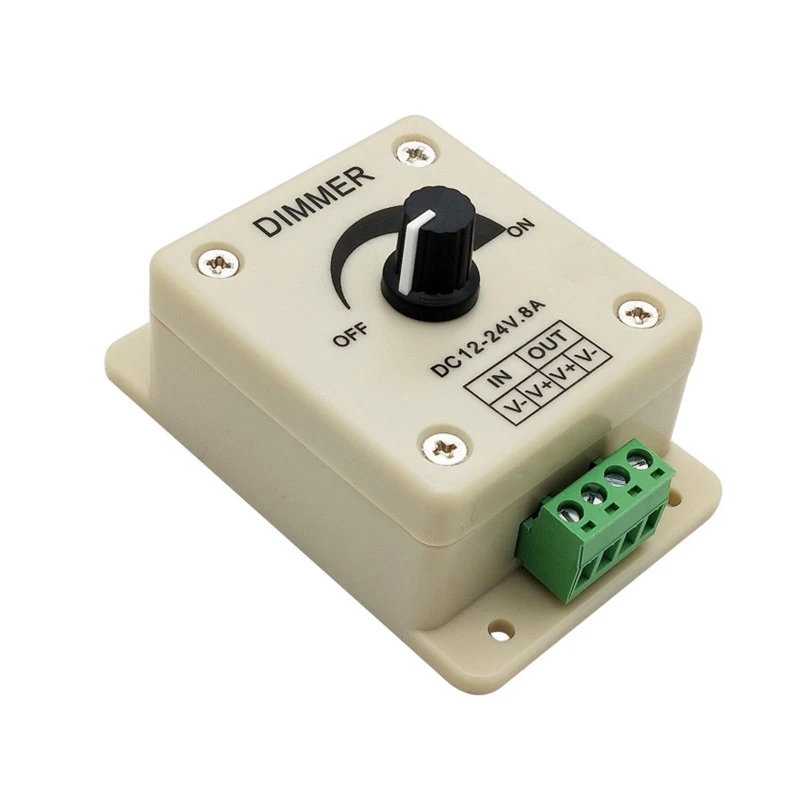 

LED Stepless Dimming Switch DC 12-24V 8A Rotary Knob Dimmer LED Brightness Controller for Halogen Lamp LED Incandescent