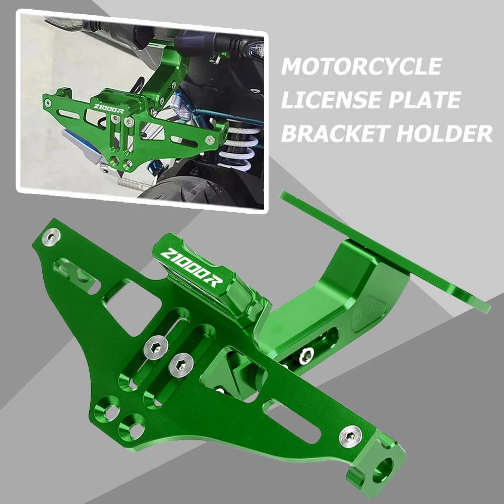 

For KAWASAKI Z1000R Z 1000 R z1000 R 2017-2021 Motorcycle Angle Rear License Number Plate Bracket Mount Holder With LED Light
