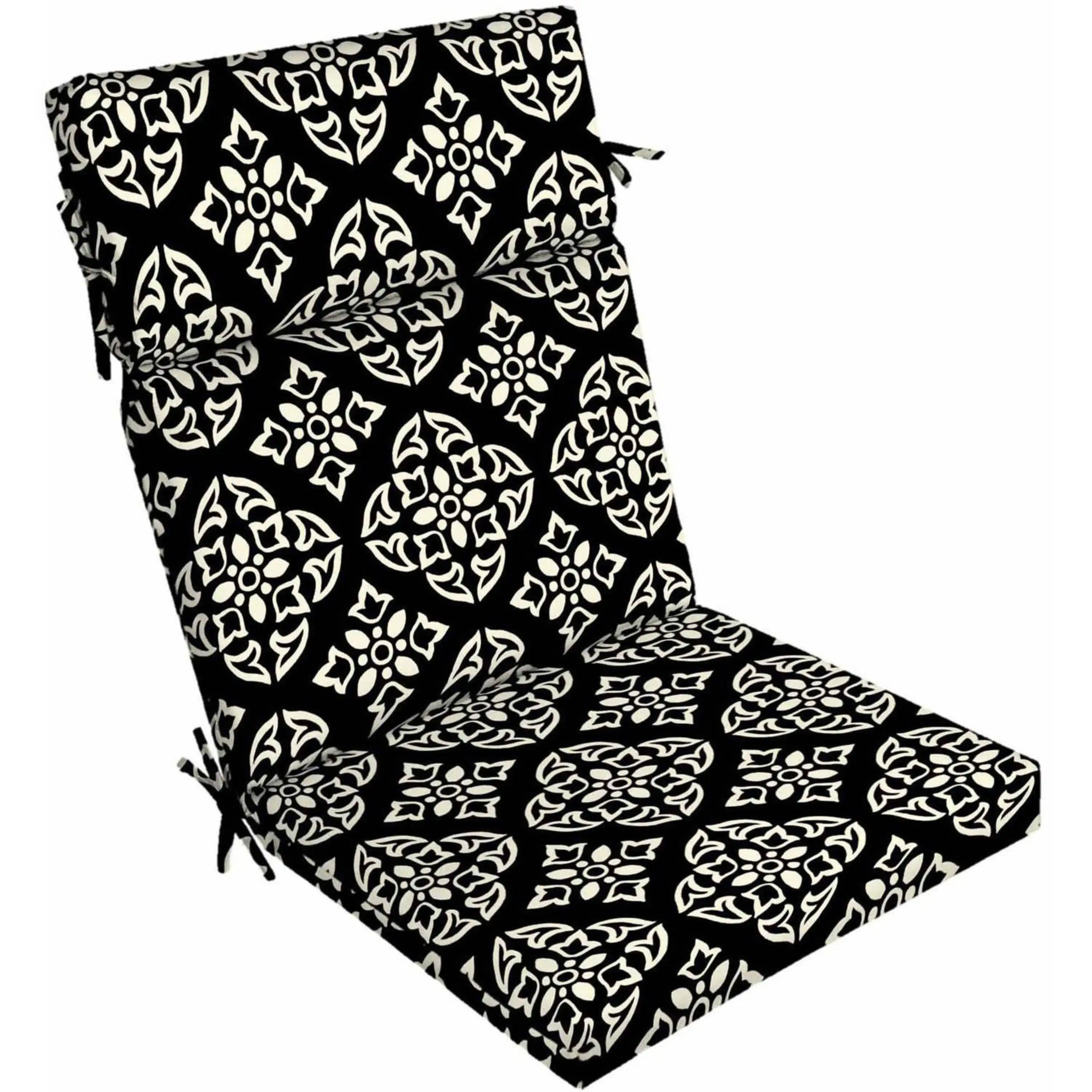 

Homes & Gardens 44" x 21" Black & White Medallion Rectangle Outdoor Chair Cushion, 1 Piece