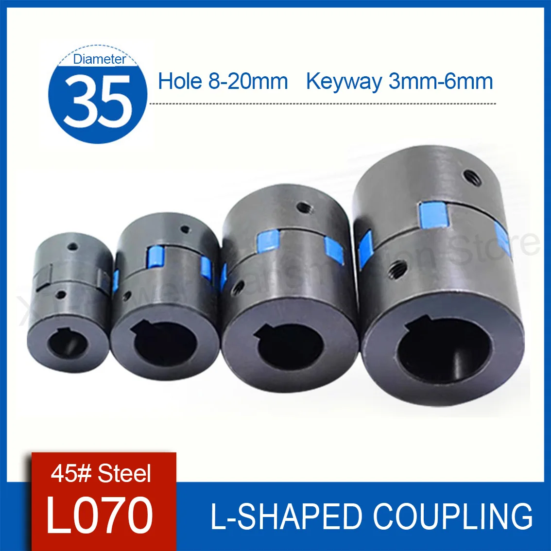 L070 OD 35 мм Высота 51 мм Трехкулачковая муфта Внутреннее отверстие 10-20 мм Шпоночный путь 3-6 мм Серводвигатель сливо-обработка/звездочная муфта Высокий крутящий момент