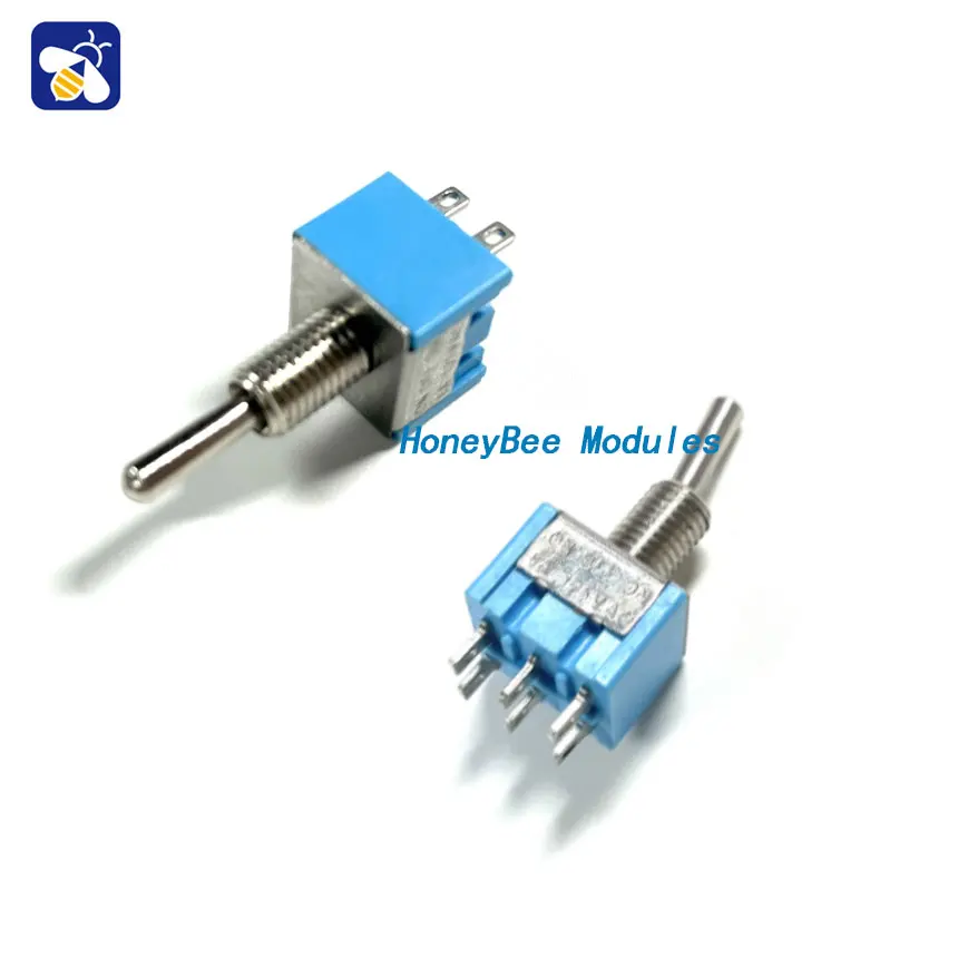 

Small button switch MTS-103 3 feet 3 gears single three-throw rocker head toggle switch without nut (5PCS)