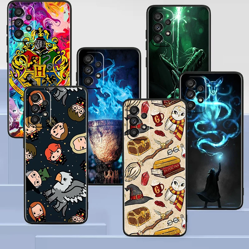 

Potters Dark Ring Magic Boy Wand Cute Black Phone Case For Samsung A73 A72 A71 A53 A52 A51 A42 A33 A32 A23 A22 A21S A13 A03 5G