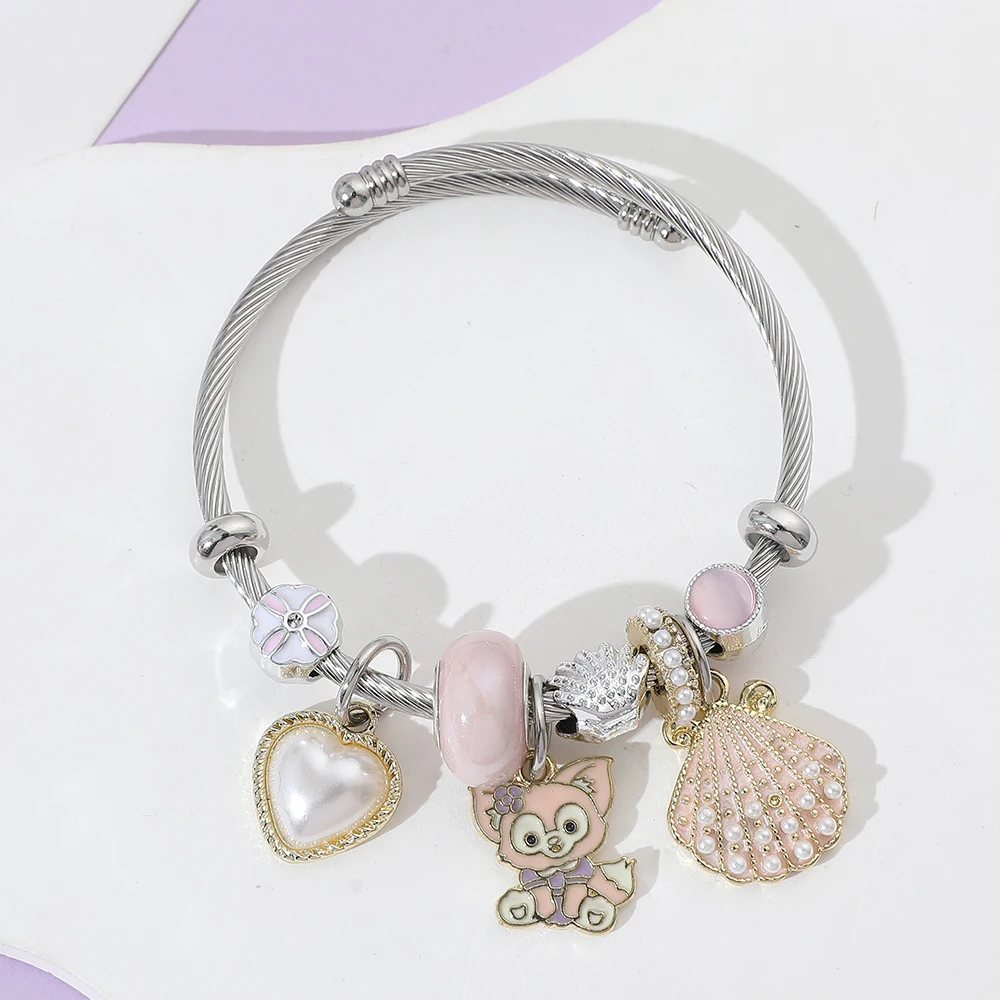 1 Шт. Серия Ocean Pearl Розовая Мультяшная Лиса Подвеска В Виде Ракушки Сделай Сам