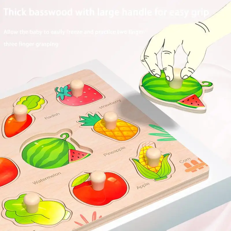 

Early Childhood Education Hand Grab Board Puzzle Block Shape Matching Panel For Children 1-2 And A Half Years Old 3 Baby Puzzle