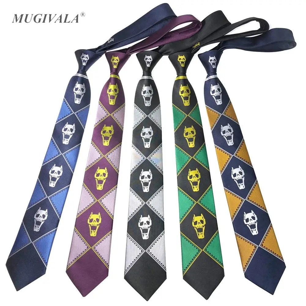 

Anime JoJo's Bizarre Adventure Kira Yoshikage Cosplay Tie KILLER QUEEN Skull Neck Heavens Door Cosplay Costume Prop