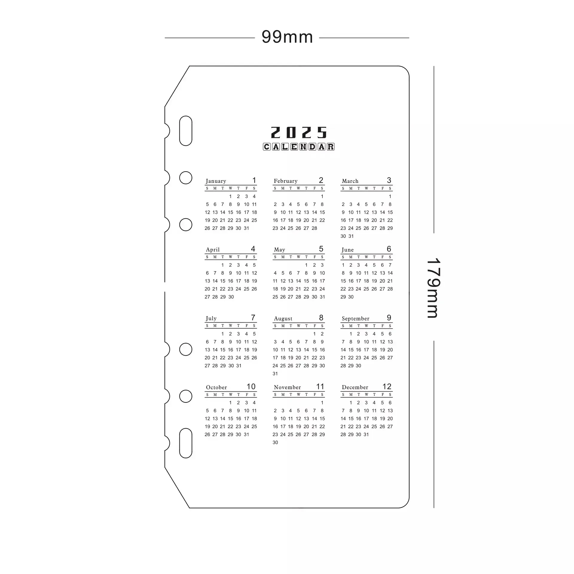 

Календарные разделители для блокнотов A5 A6