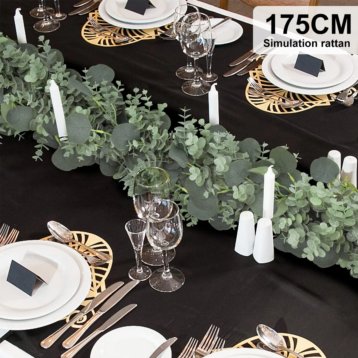 

Faux Eucalyptus Garland Artificial Eucalyptus Leaves Vine Decor Greenery Garland Table Decoration for Wedding Backdrop Wall