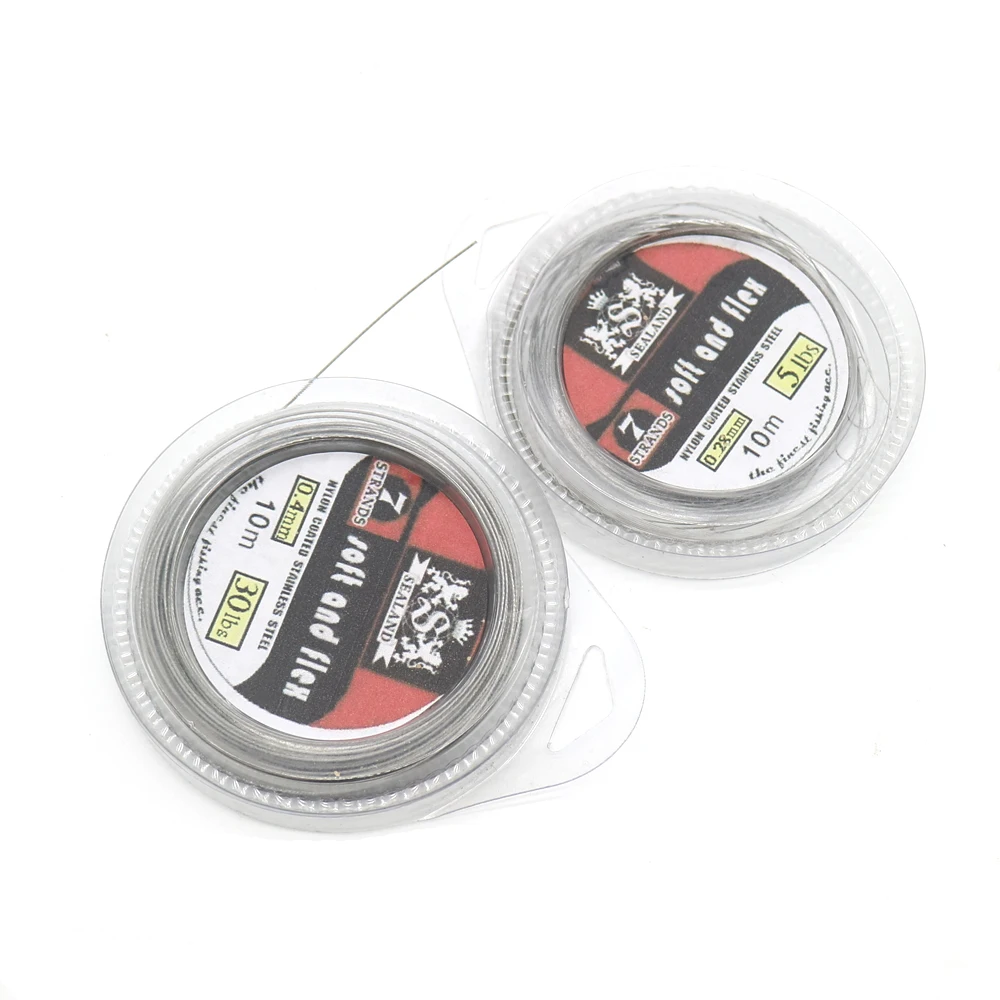 

10m Anti Corrosion Nylon Coated 7 Strands Steel Weave Wire 5lb~200lb Rigs Jigging Lures Fishing Leader Line