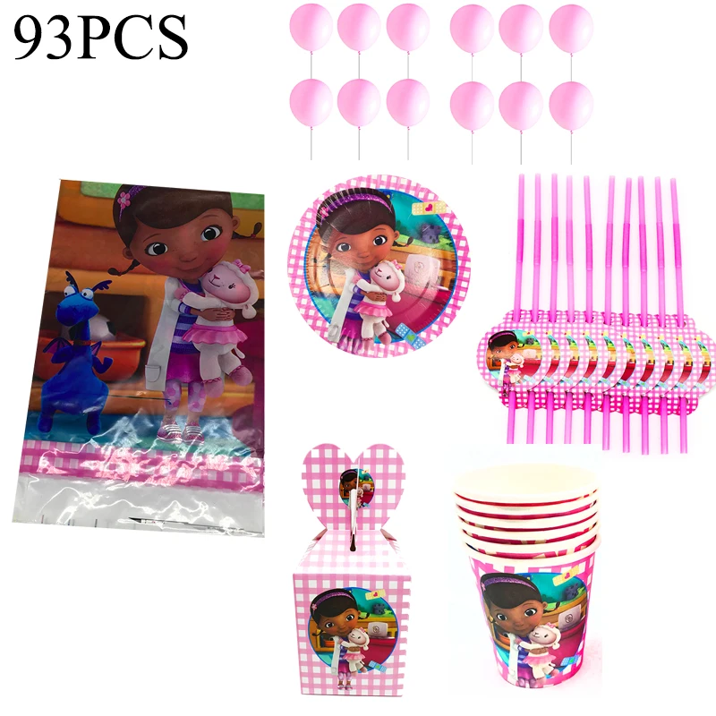 

Doc McStuffins Baby Shower Cups Straws Plates Decorations Little Doctor Theme Birthday Party Anniversaire Navidad Tableware