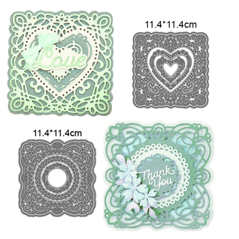 

2022 New Arrival Heart Circle Oval Diamond Frame Metal Cutting Dies DIY Scrapbooking Carbon Sharp Craft Invitation Card Decor