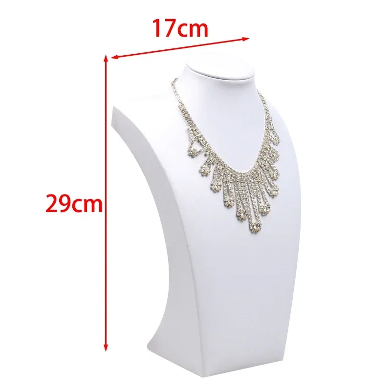 

29 см черный и белый PU ожерелье дисплей стойка стенд портрет ювелирных изделий дисплей держатель манекен бюст кулон ожерелье окно дисплей